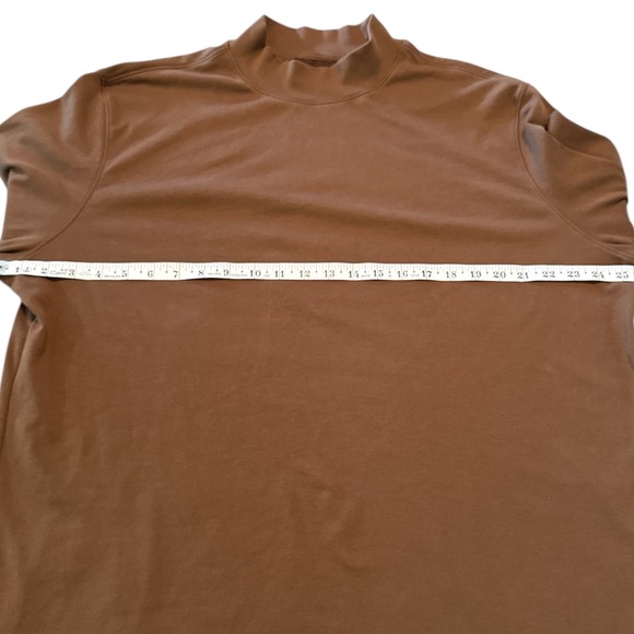 Patrick James Mens Mock Neck Long Sleeve Shirt Brown Pima Cotton XL - Picture 5 of 5